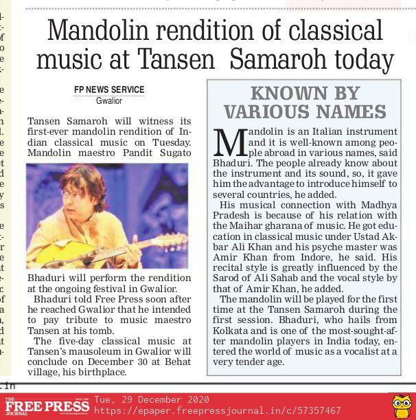 ... his style has all the intricacies of Sarod in his performance which can only be described as brilliant...